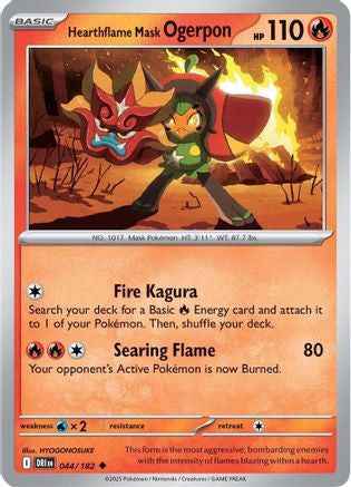 Hearthflame Mask Ogerpon 44 Sv10 Destined Rivals Reverse Holofoil