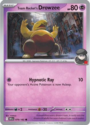Team Rocket's Drowzee 79 Sv10 Destined Rivals Reverse Holofoil