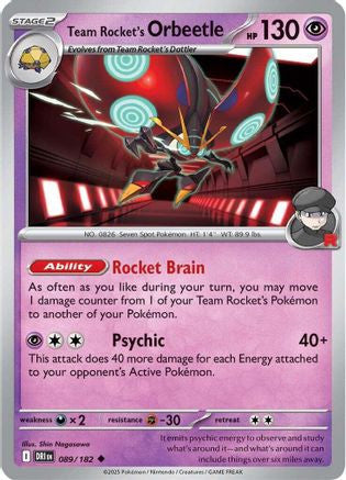 Team Rocket's Orbeetle 089 182 89 Sv10 Destined Rivals