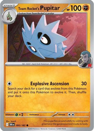 Team Rocket's Pupitar 95 Sv10 Destined Rivals Reverse Holofoil
