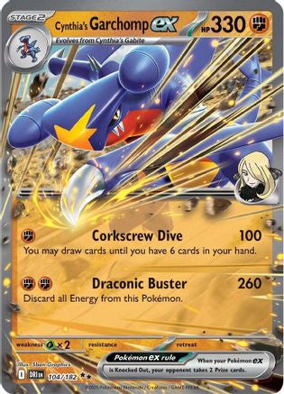 Cynthia's Garchomp Ex 104 182 104 Sv10 Destined Rivals Holofoil