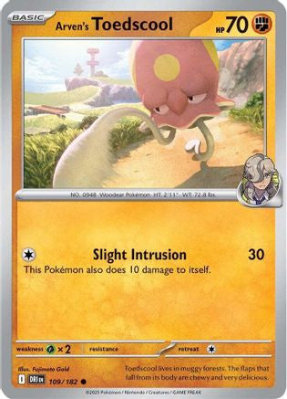 Arver's Toedscool 109 Sv10 Destined Rivals Reverse Holofoil