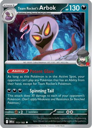 Team Rocket's Arbok 113 Sv10 Destined Rivals
