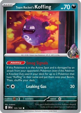 Team Rocket's Koffing 125 Sv10 Destined Rivals Reverse Holofoil