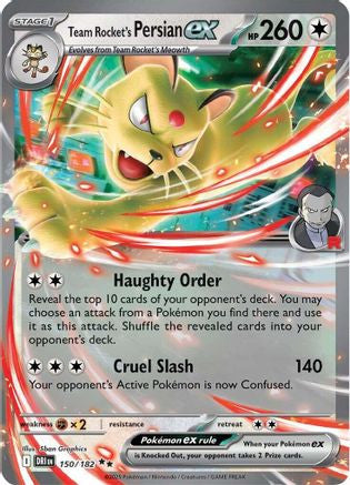 Team Rocket's Persian Ex 150 182 150 Sv10 Destined Rivals Holofoil