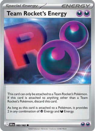 Team Rocket's Energy 182 Sv10 Destined Rivals Reverse Holofoil