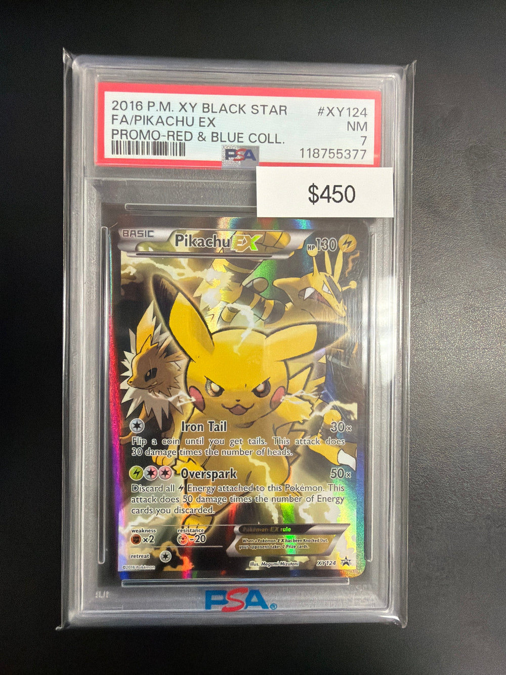 Pokemon Pikachu Ex #XY124 PSA 7