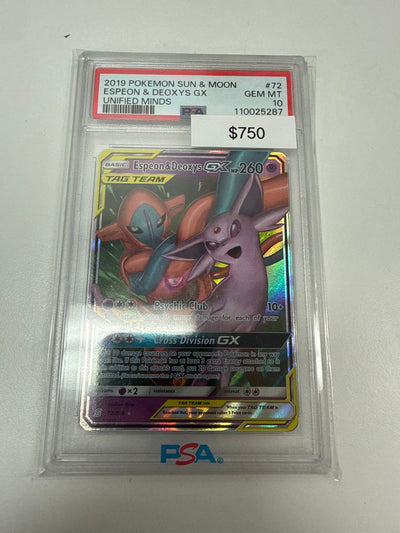 Pokemon Espeon & Deoxys Gx PSA 10