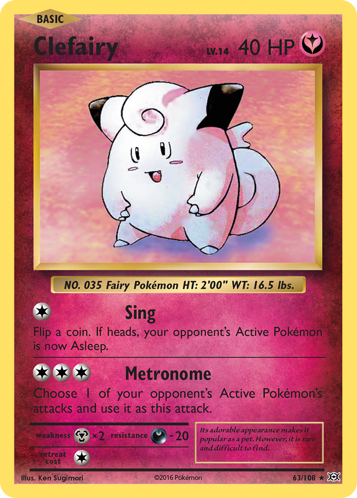 Clefairy 63 108 Evolutions Holofoil