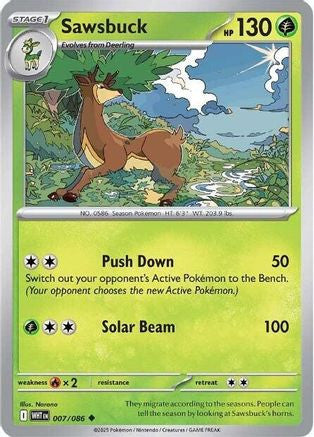 Sawsbuck 7 Sv White Flare Reverse Holofoil