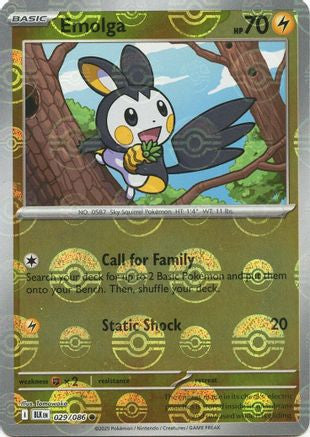 Emolga Poke Ball Pattern 29 Sv Black Bolt Holofoil