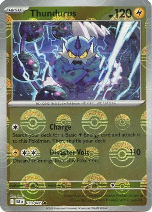 Thundurus Poke Ball Pattern 33 Sv Black Bolt Holofoil