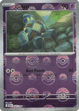 Golett Poke Ball Pattern 42 Sv Black Bolt Holofoil