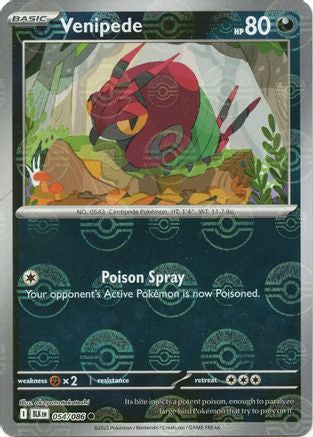Venipede Poke Ball Pattern 54 Sv Black Bolt Holofoil