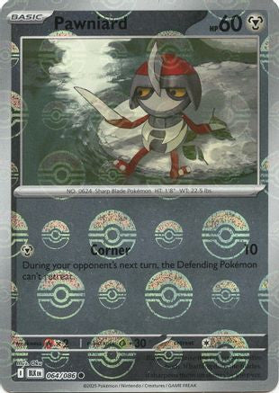 Pawniard Poke Ball Pattern 64 Sv Black Bolt Holofoil