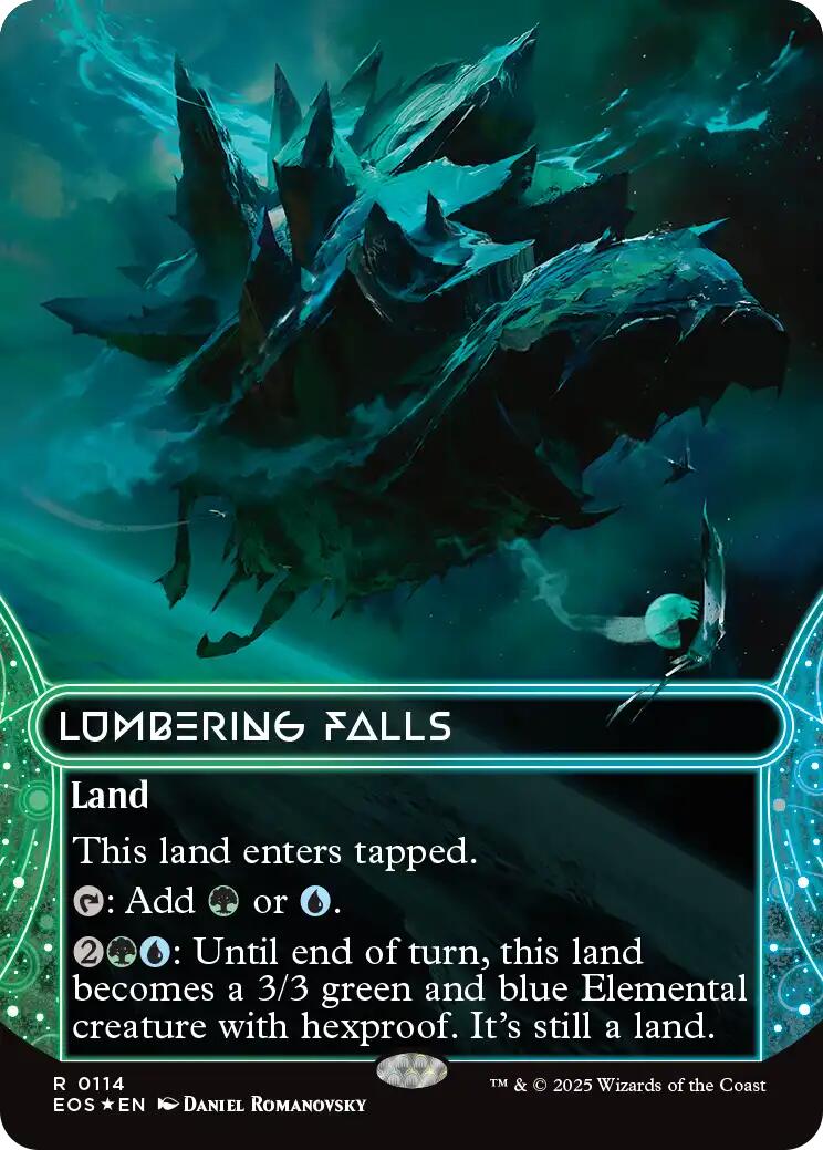 Lumbering Falls (0114) (Borderless) (Galaxy Foil) - 114 - (Edge of Eternities: Stellar Sights)