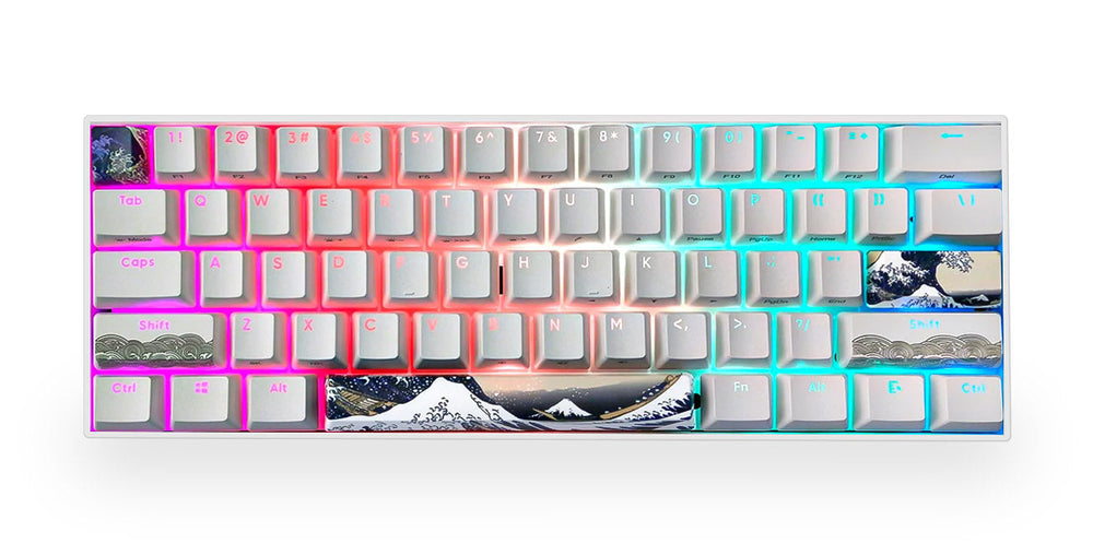 KBParadise V60 The 2 Great Wave RGB LED 60% Dye Sub PBT Hotswap Mechanical Keyboard
