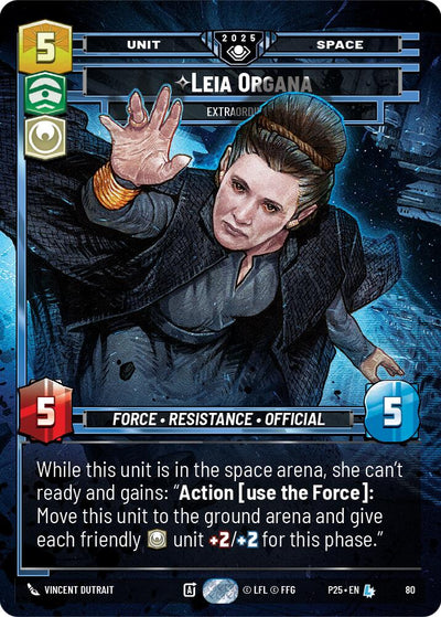 Leia Organa - Extraordinary - 80 - (Organized Play Promos)