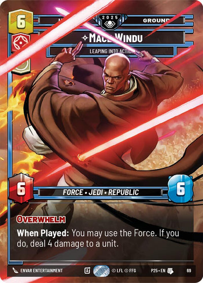 Mace Windu - Leaping into Action (69) - 69 - (Organized Play Promos)