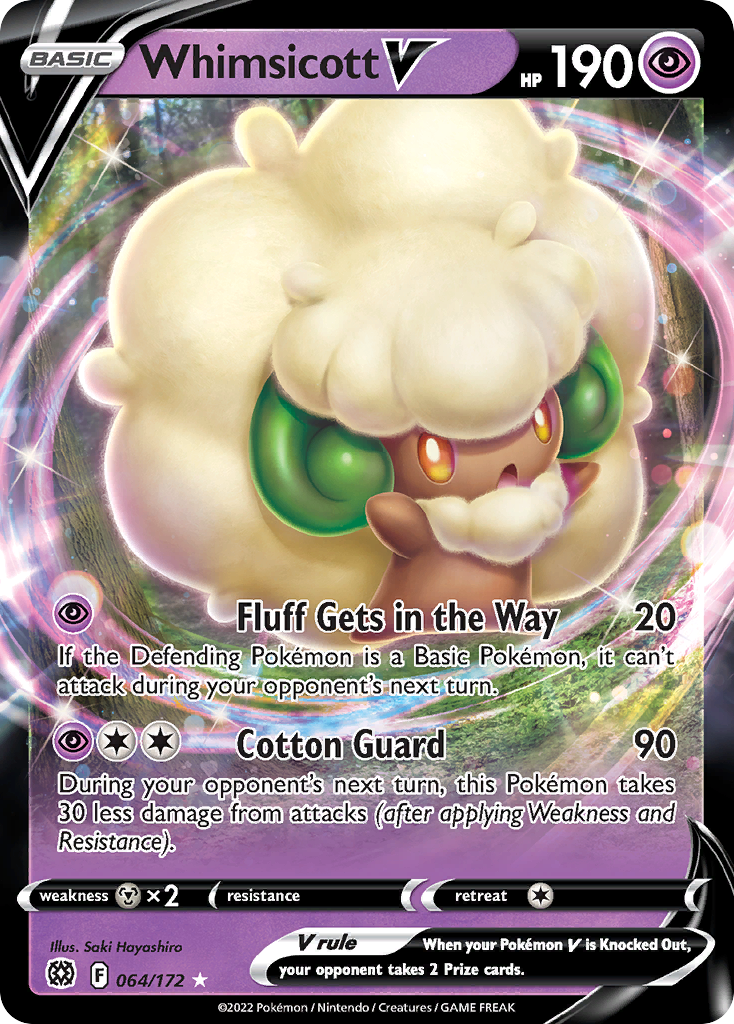 Whimsicott V 64 172 Brilliant Stars Holofoil