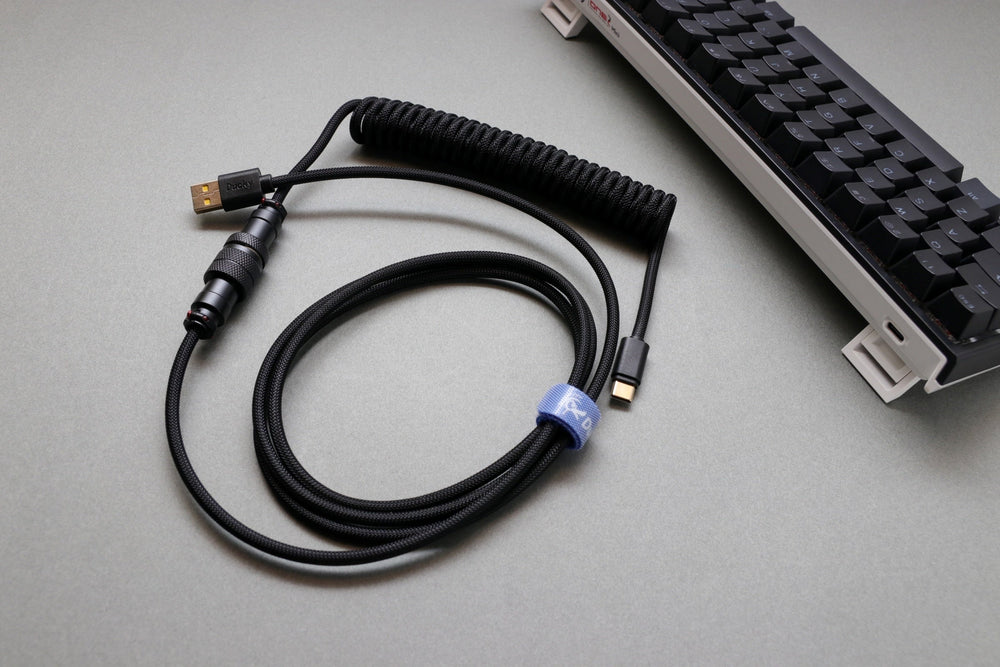 Ducky Abyss Black Premicord Custom USB Cable w/ Coil