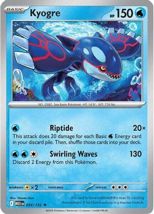 Kyogre 34 Me01 Mega Evolution Reverse Holofoil