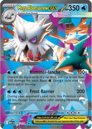 Mega Abomasnow ex (36/132) - ME01 Mega Evolution Holofoil