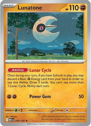 Lunatone 74 Me01 Mega Evolution Holofoil