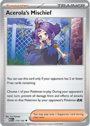 Acerola's Mischief 113 132 113 Me01 Mega Evolution Reverse Holofoil