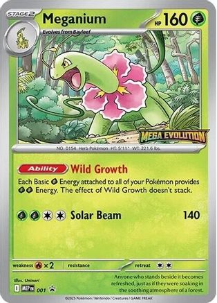 Meganium - 001 1 - ME Mega Evolution Promo Holofoil