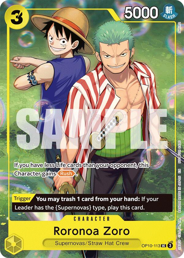 Roronoa Zoro (Learn Together Deck Set - Set Sail Event) - OP10-113 - (One Piece Promotion Cards)
