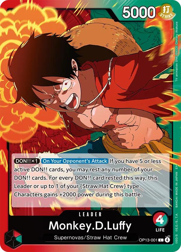 Monkey.D.Luffy (001) - OP13-001 - (Carrying On His Will)