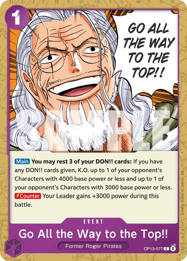 Go All the Way to the Top!! - OP13-077 - (Carrying On His Will)