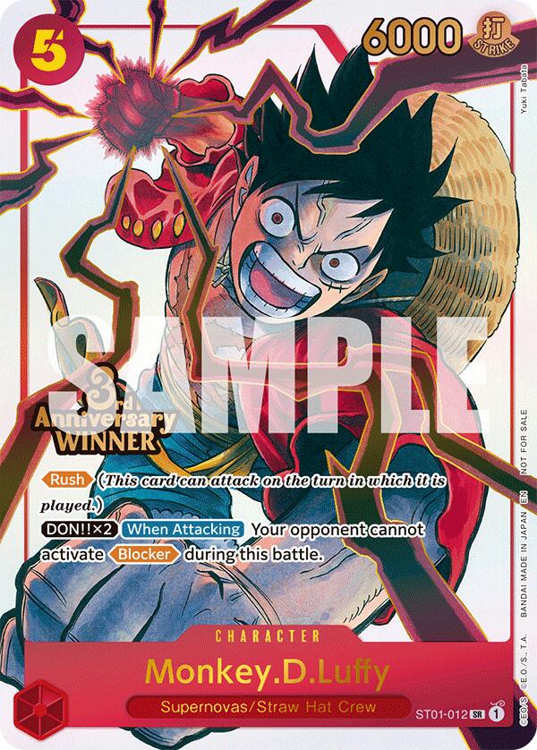 Monkey.D.Luffy - ST01-012 (3rd Anniversary Winner) - ST01-012 - (One Piece Promotion Cards)