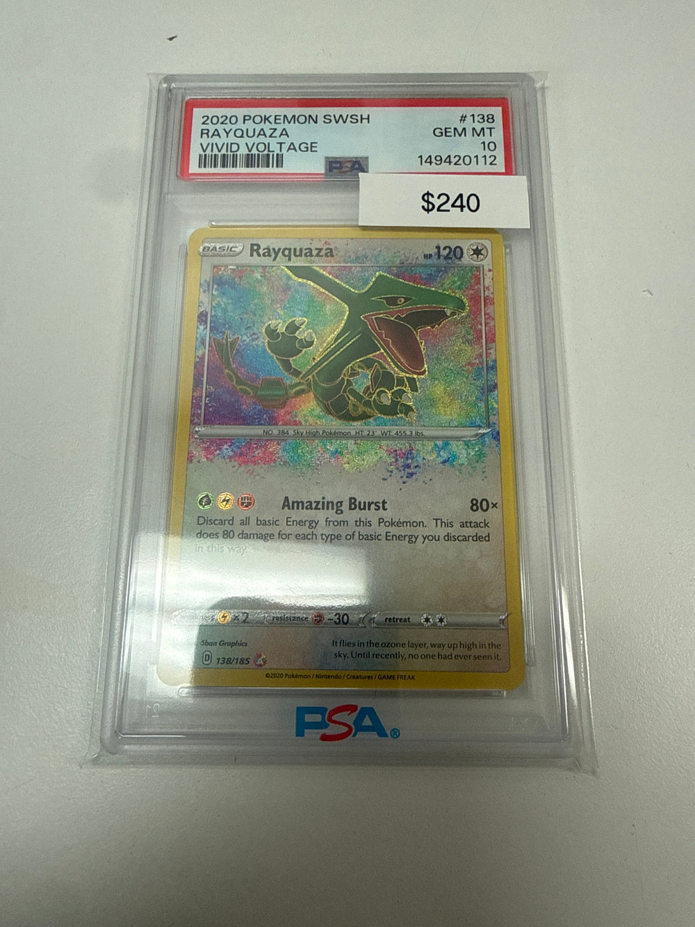 Pokemon Rayquaza Amazing Rare #138/185 PSA 10