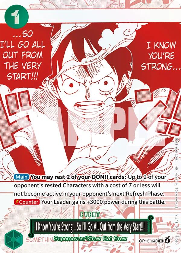 I Know You're Strong... So I'll Go All Out from the Very Start!!! (3rd Anniversary Treasure Campaign Pack) - OP13-040 - (One Piece Promotion Cards)