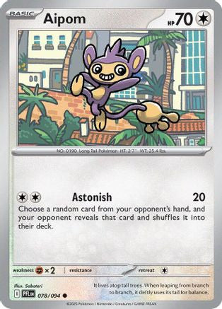 Aipom 78 Me02 Phantasmal Flames Reverse Holofoil