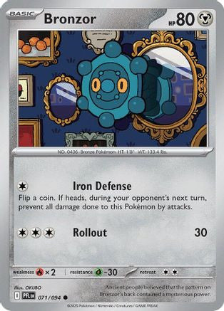 Bronzor 71 Me02 Phantasmal Flames Reverse Holofoil