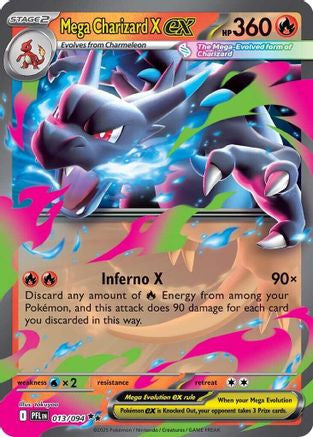 Mega Charizard X Ex 013 094 13 Me02 Phantasmal Flames Holofoil