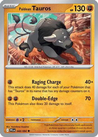 Paldean Tauros 48 Me02 Phantasmal Flames Reverse Holofoil