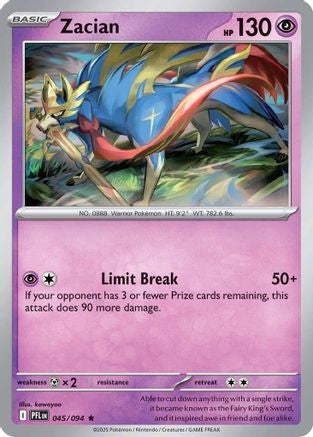 Zacian 045 094 45 Me02 Phantasmal Flames Holofoil