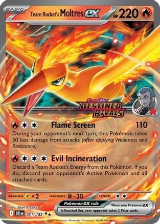 Team Rocket's Moltres ex - 31/182 (Destined Rivals Stamp) 31 - Miscellaneous Cards & Products Holofoil
