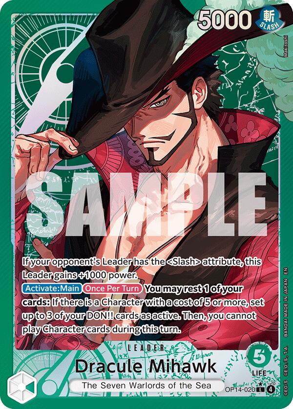 Dracule Mihawk - OP14-020 (Alternate Art) - OP14-020 - (The Azure Sea's Seven)