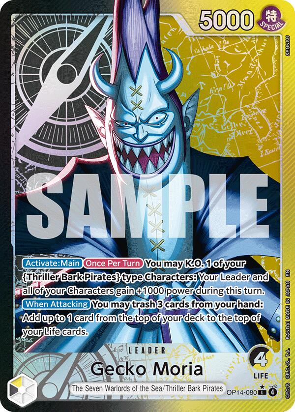 Gecko Moria - OP14-080 (Alternate Art) - OP14-080 - (The Azure Sea's Seven)