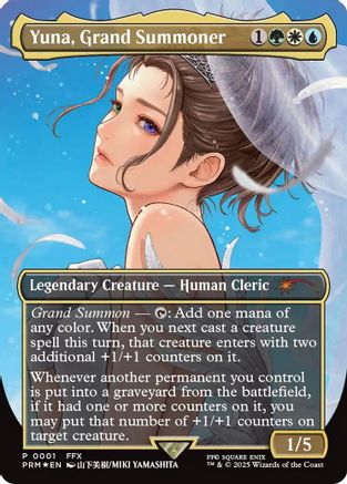 Yuna, Grand Summoner (Borderless) (WPN-001) - WPN & Gateway Promos Foil