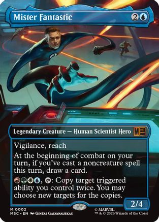 Mister Fantastic (Borderless) (MSC-002) - Commander: Marvel Super Heroes