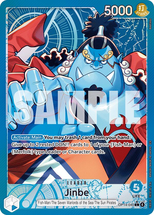 Jinbe - OP14-040 (Alternate Art) - OP14-040 - (The Azure Sea's Seven)