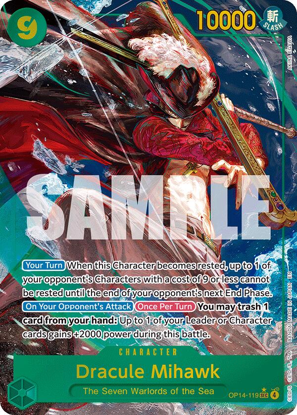 Dracule Mihawk - OP14-119 (Alternate Art) - OP14-119 - (The Azure Sea's Seven)