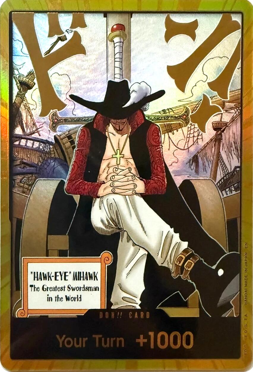 DON!! Card (Dracule Mihawk) (Gold) - - (The Azure Sea's Seven)