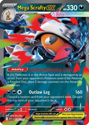 Mega Scrafty ex (135/217) - ME Ascended Heroes Holofoil